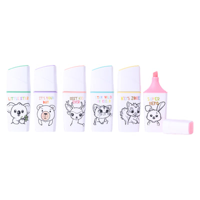 Cool School - Lot de 6 Surligneurs Pastel Motifs Animaux - Librairie Oxford City