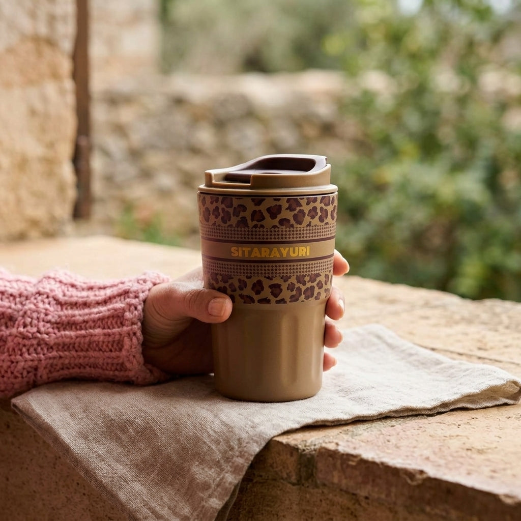 Mug Thermos Inox Sitarayuri – Tasse Café Isotherme Design Imprimé