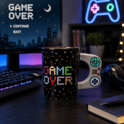 Mug Céramique Noir — Anse Manette de Jeu & Design Pixel - Librairie Oxford City