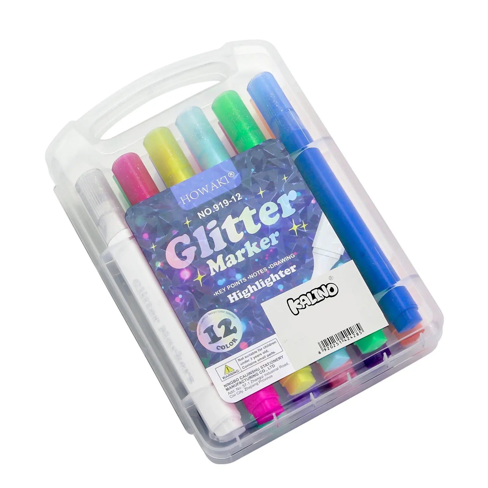 Set de 12 Marqueurs Pailletés Kaino – Glitter Marker - Librairie Oxford City