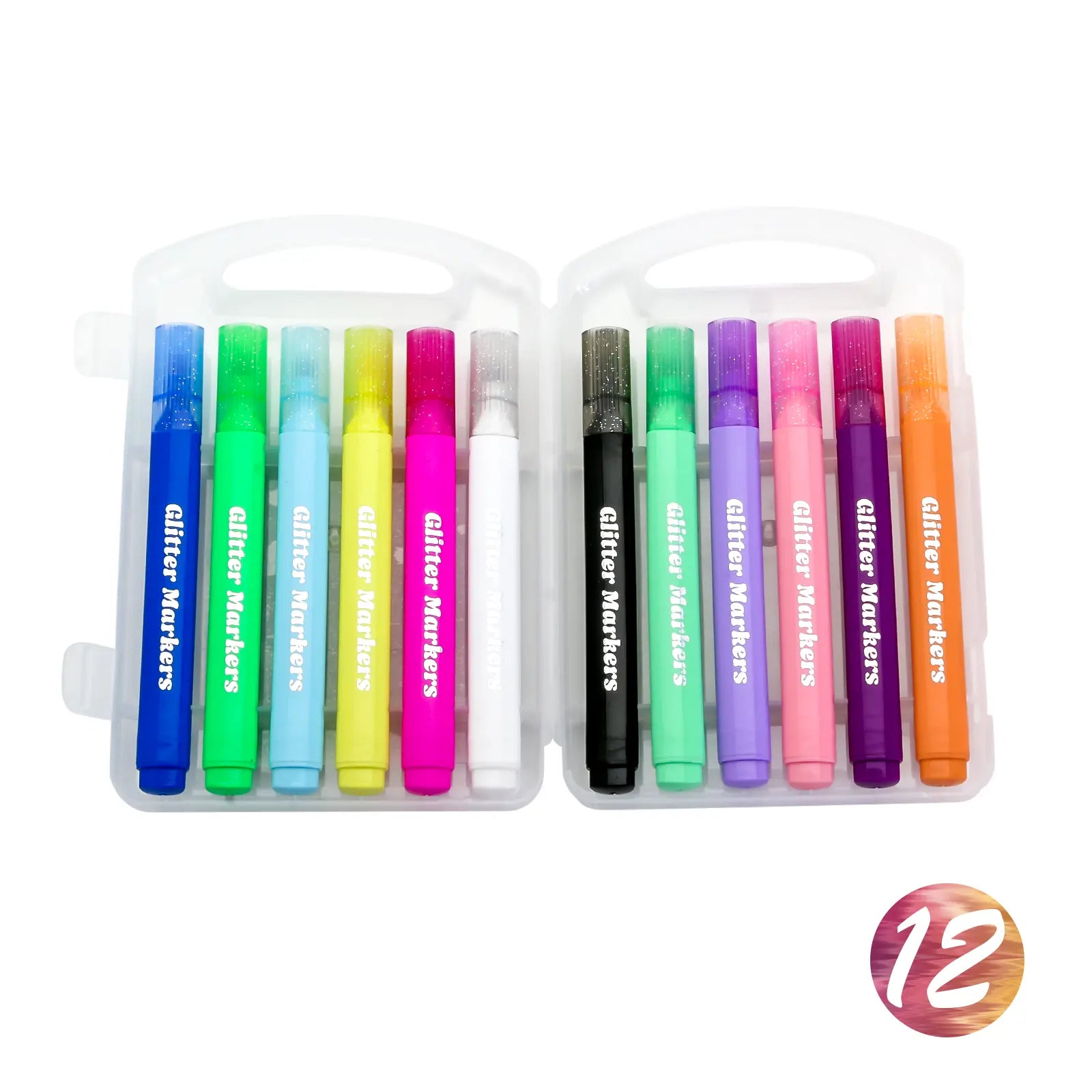 Set de 12 Marqueurs Pailletés Kaino – Glitter Marker - Librairie Oxford City