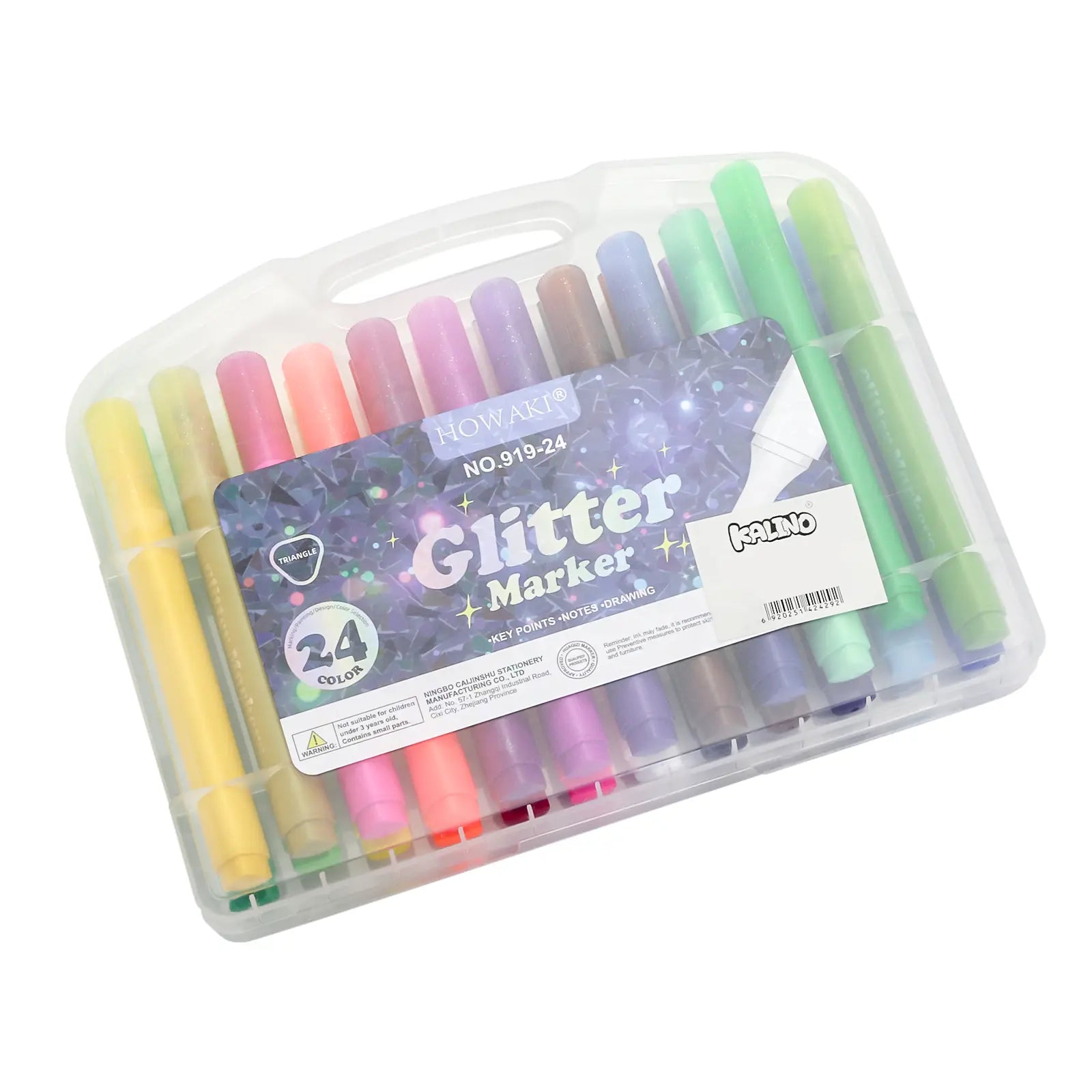 Set de 24 Marqueurs Pailletés Kaino – Glitter Marker - Librairie Oxford City