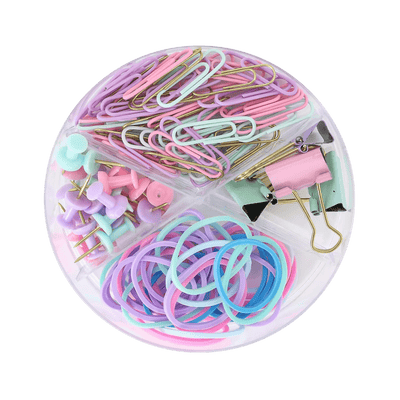 Coffret rond fournitures de bureau pastel – Kit complet - Librairie Oxford City