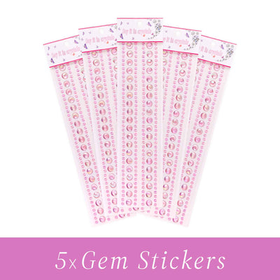 Gem Stickers Strass Coquillage ROSE – Lot de 5 Planches - Librairie Oxford City