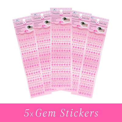 Gem Stickers Strass Diamant Serti ROSE – Lot de 5 Planches - Librairie Oxford City
