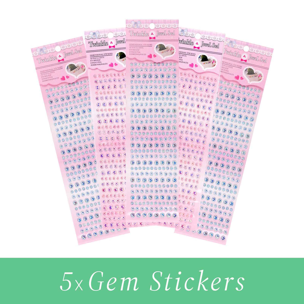 Gem Stickers Strass Diamant Serti BLEU & VIOLET – Lot de 5 Planches - Librairie Oxford City