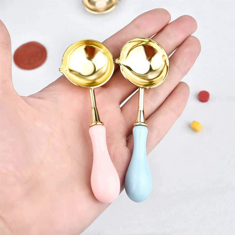 Cuillère à Cire Pastel – Manche en Bois | Outil pour Cachet de Cire 💌 - Librairie Oxford City
