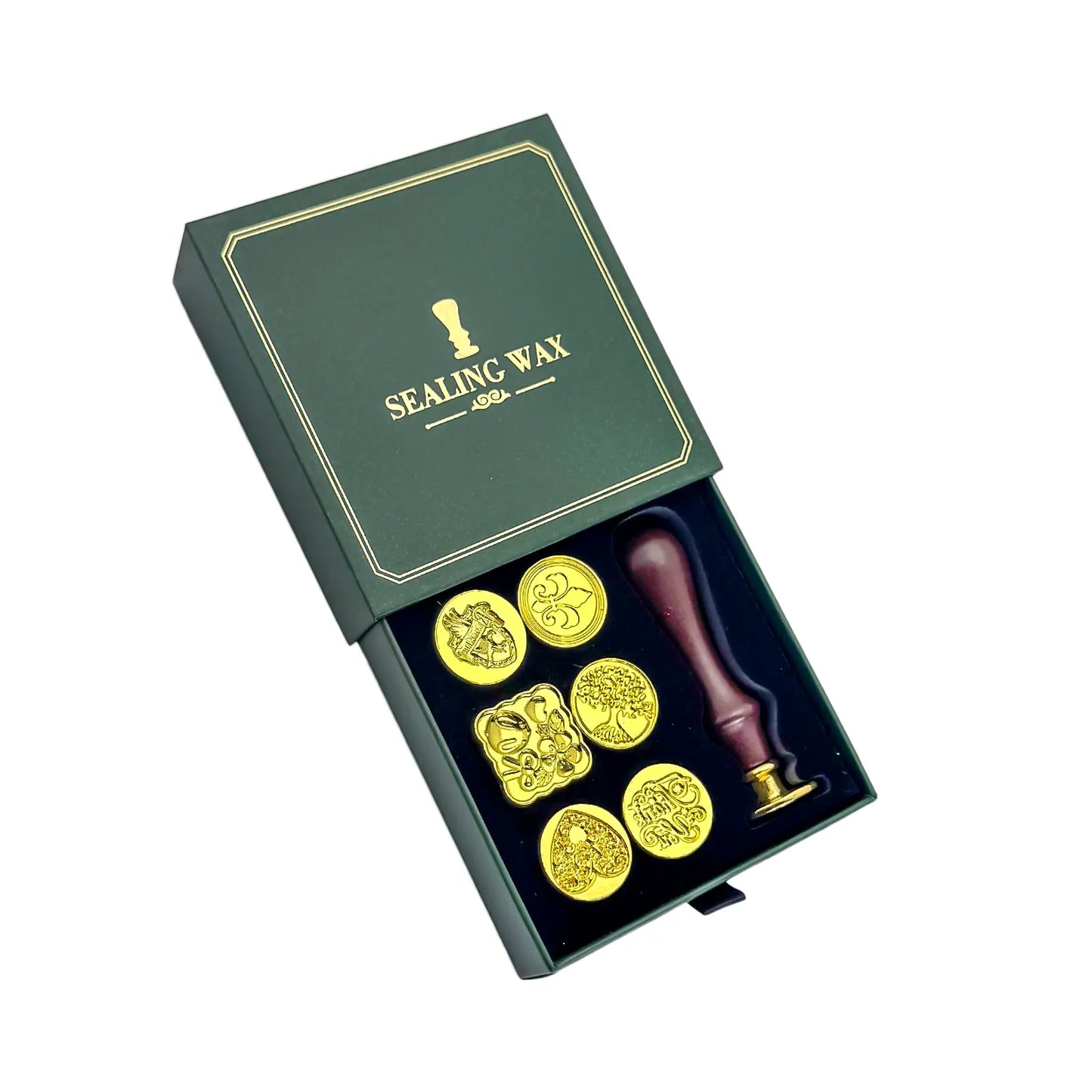Coffret Sceaux de Cire Premium – 6 Tampons Interchangeables & Manche Bois ✨ - Librairie Oxford City