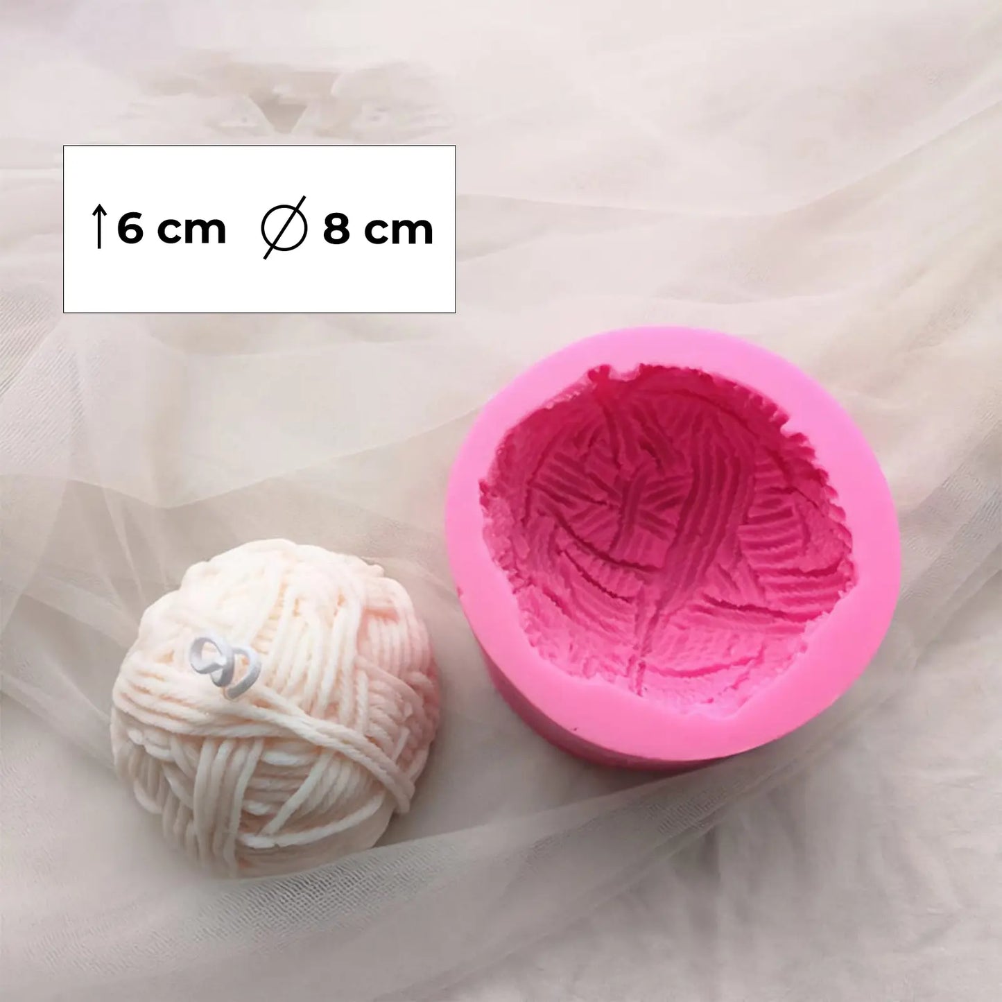 🧶 Moule Silicone Pelote de Laine – Ø 8 × 6 cm | Pour Résine, Cire ou Plâtre - Librairie Oxford City