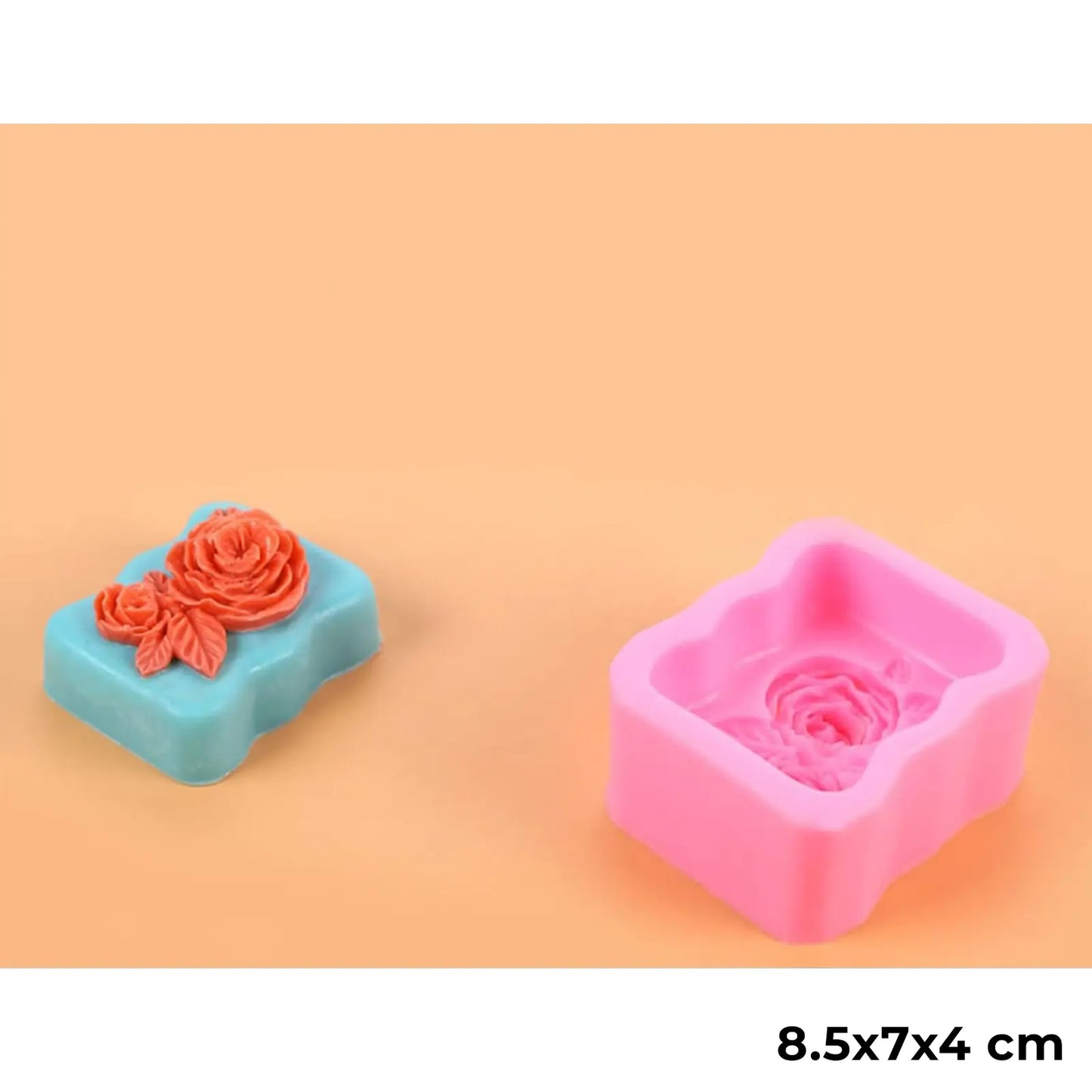 🌸 Moule Silicone Fleur Rectangulaire – 8,5 × 7 × 4 cm | Pour Bougie, Savon, Résine ou Plâtre - Librairie Oxford City