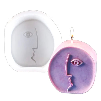 🎭 Moule Silicone Visage Abstrait – Design Artistique | Pour Bougie, Résine ou Plâtre - Librairie Oxford City