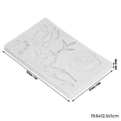 🌸 Moule Silicone Fleurs Relief – 19,6 × 12,5 × 1 cm | Pour Résine, Plâtre, Bougie ou Pâte Polymère - Librairie Oxford City