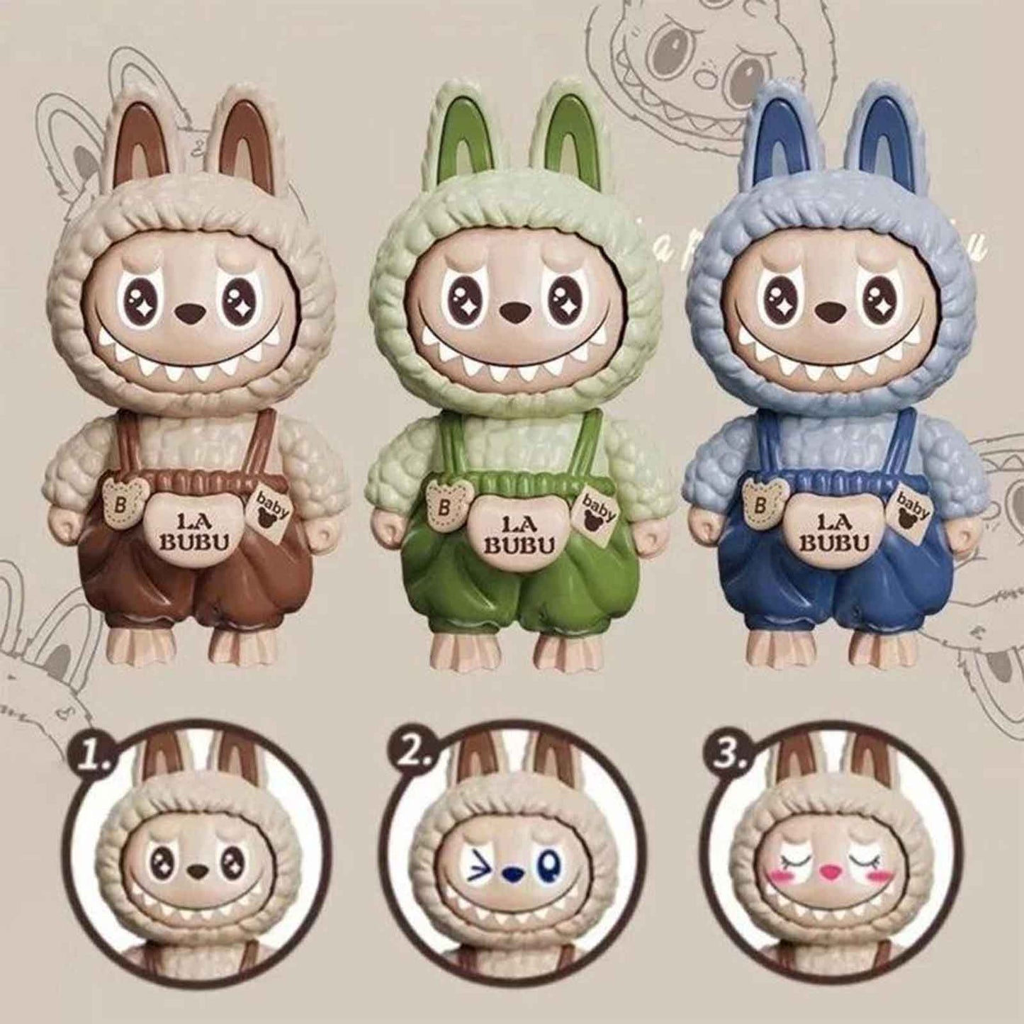 Porte - clé figurine MONSTERS 🐰 – Jouet mignon à expressions changeantes (9.7 cm) - Librairie Oxford City