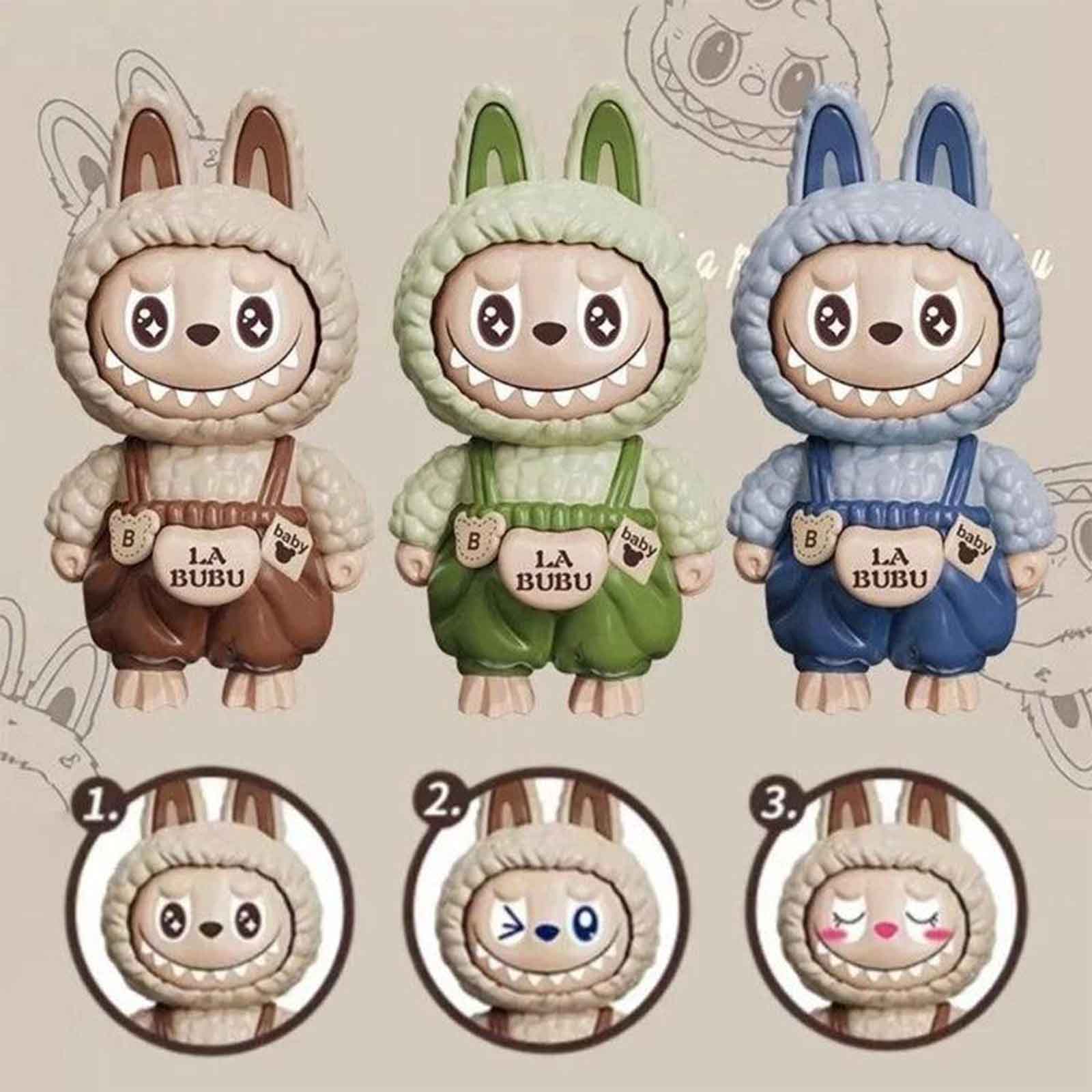 Porte - clé figurine MONSTERS 🐰 – Jouet mignon à expressions changeantes (9.7 cm) - Librairie Oxford City