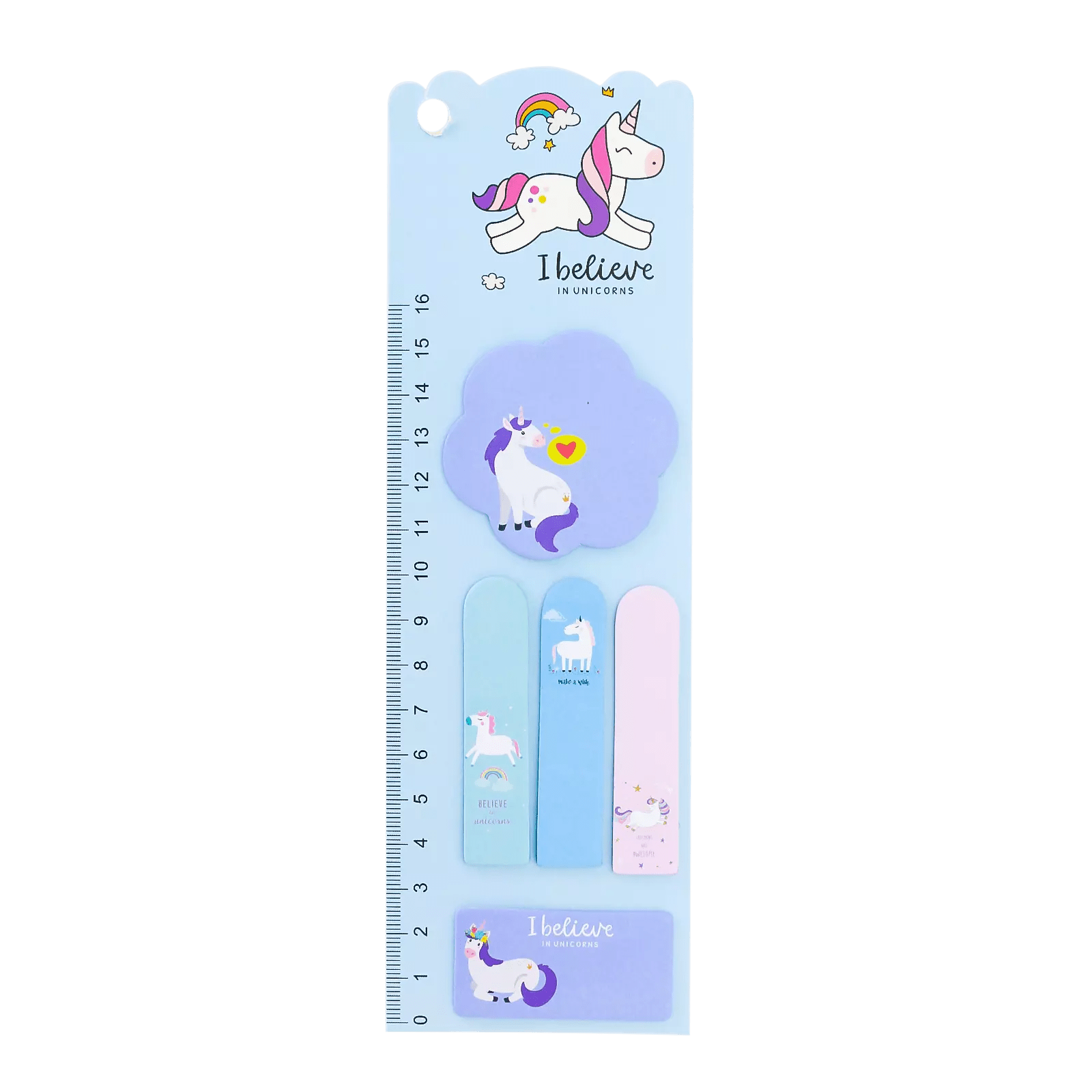 Set de Notes Autocollantes & Règle – “I Believe in Unicorns” - Librairie Oxford City