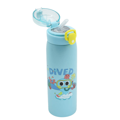 Gourde Isotherme Enfant 500ml avec Paille – Motifs Fun - Librairie Oxford City