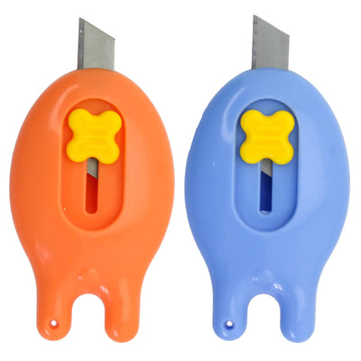 Cutter de Bureau Lapin – 7 cm – Coloris Assortis (Orange & Bleu) - Librairie Oxford City
