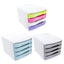Bloc Tiroirs de Rangement 4 Niveaux – Multicolore / Bleu / Gris - Librairie Oxford City