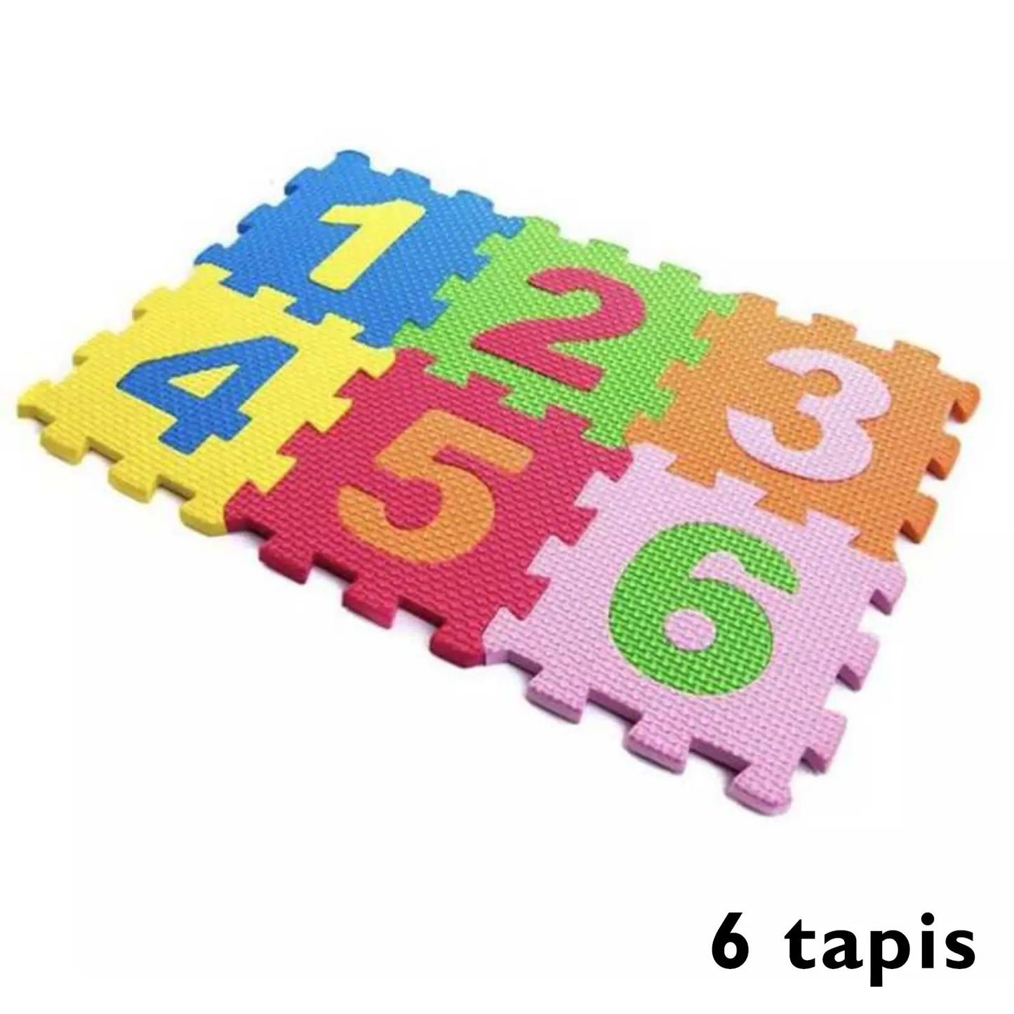 Tapis Puzzle en Mousse EVA (6 pièces) – Chiffres 1 à 9 – Jeu d’Éveil Éducatif pour Enfants (3+)