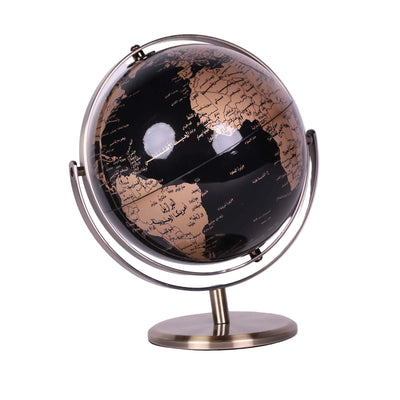Globe Terrestre Décoratif en Arabe – Rotation 360° – Diamètre 20 cm – Pied Métal Doré - Librairie Oxford City