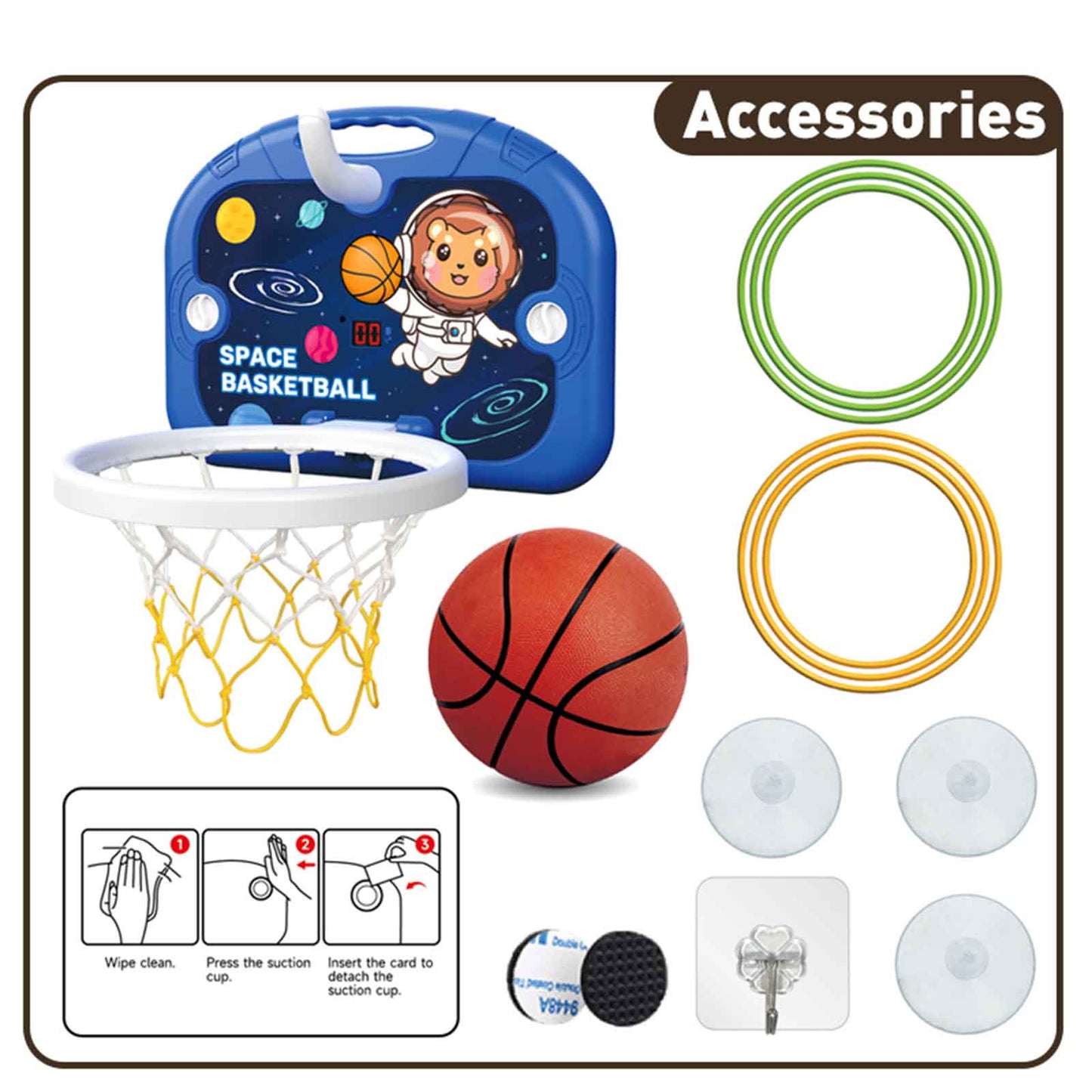 🏀 Mini Panier de Basketball – Space Basketball (avec Score & Musique)