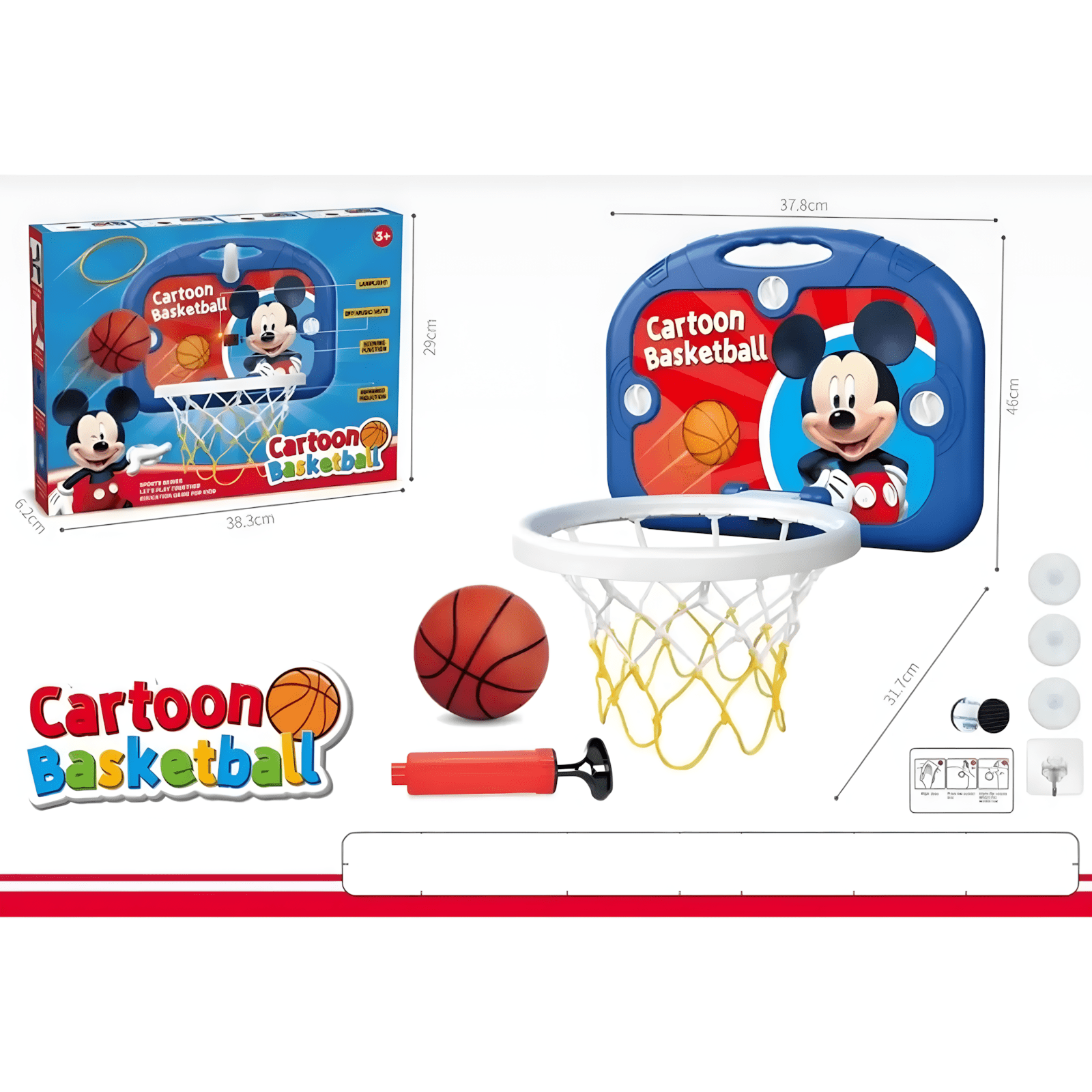 Panier de Basket Cartoon Mickey 🏀 – Lumière, Musique & Compteur de Score (3+) - Librairie Oxford City