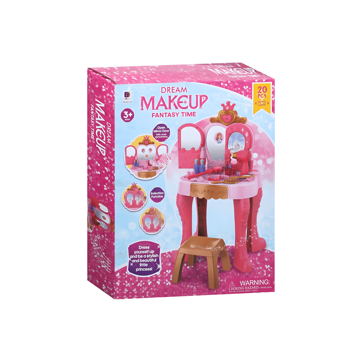 Coiffeuse Princesse 20 Pièces – Lumière & Musique, Induction Magique – Table + Tabouret 3+ - Librairie Oxford City