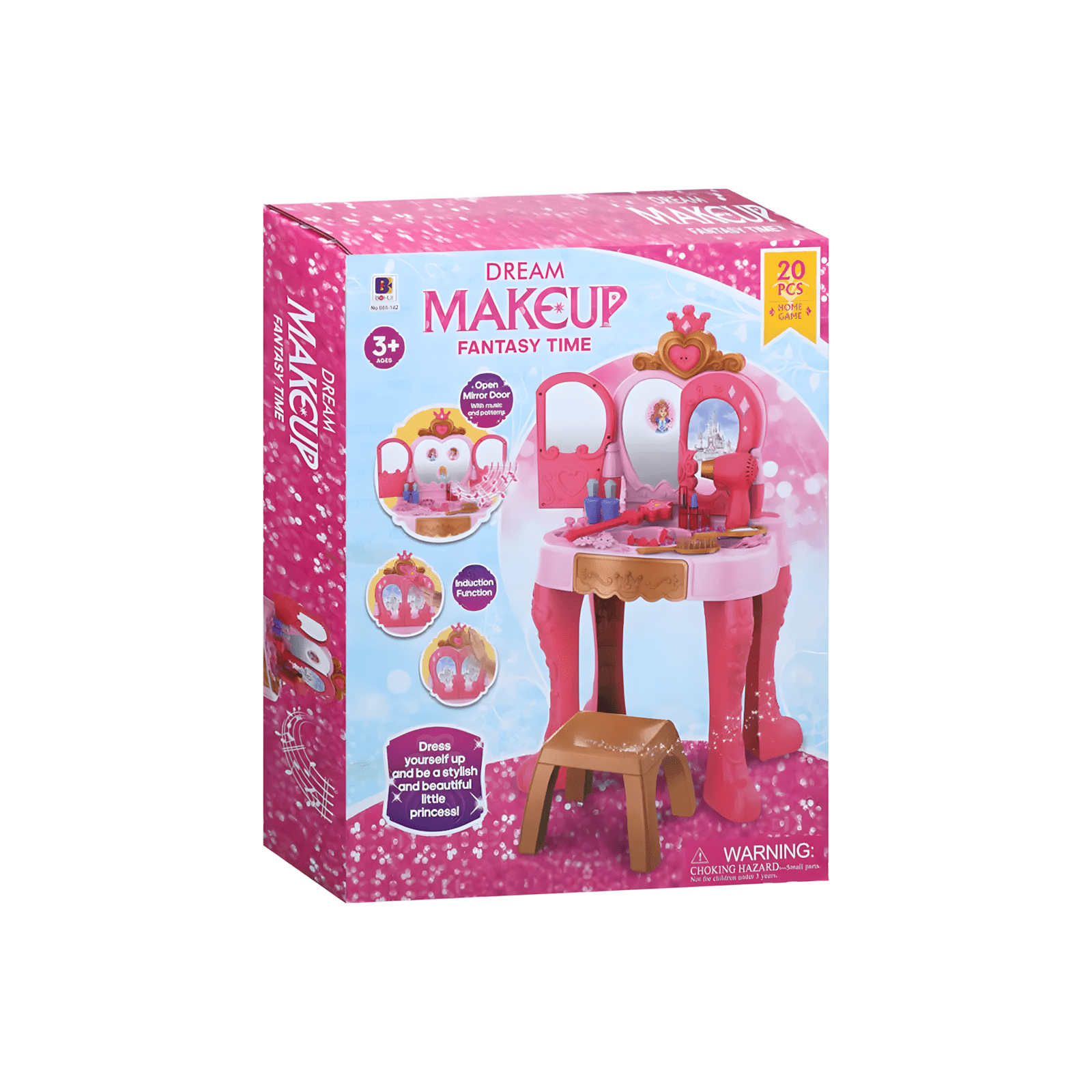 Coiffeuse Princesse 20 Pièces – Lumière & Musique, Induction Magique – Table + Tabouret 3+ - Librairie Oxford City