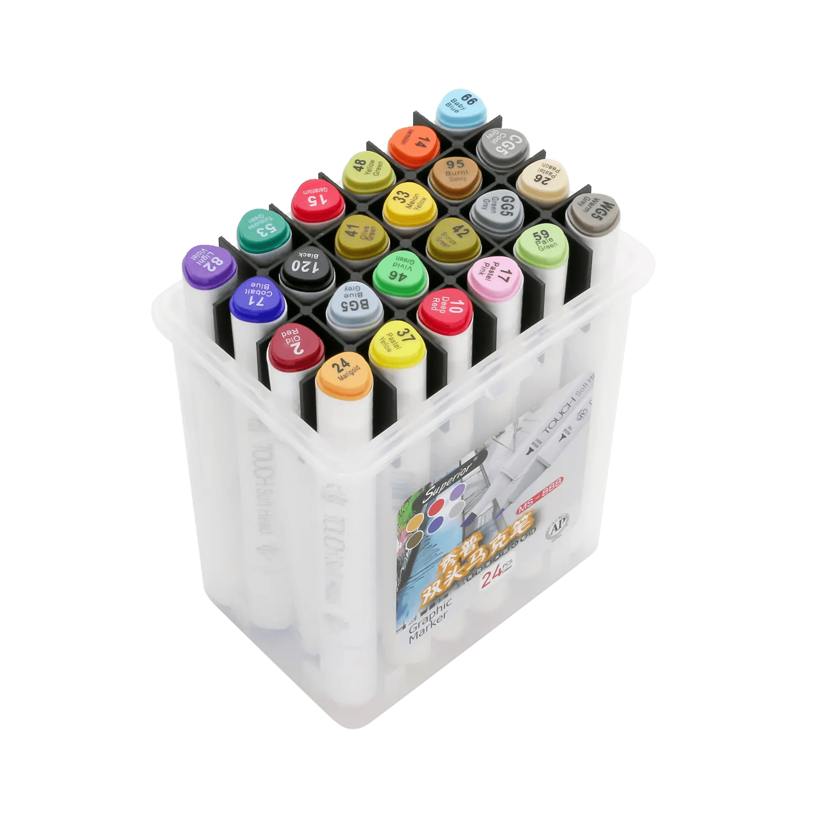 🎨 Set de 24 Marqueurs à Double Pointe – Touch Soft Head (16 cm) - Librairie Oxford City