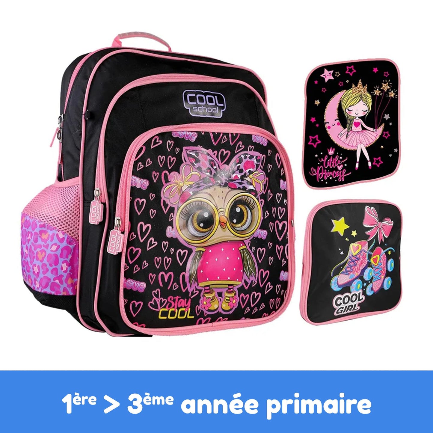 Sac à Dos Primaire 2 & 3 Faces Cool School (Filles)