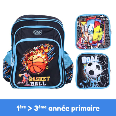 Sac à Dos Primaire 2 & 3 Faces Cool School (Garcon) - Librairie Oxford City
