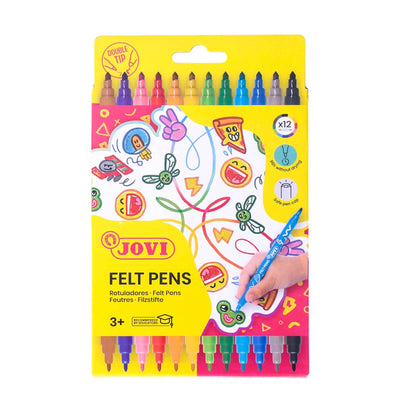 Jovi - Lot de 12 Feutres Lavables Bipointes - Librairie Oxford City
