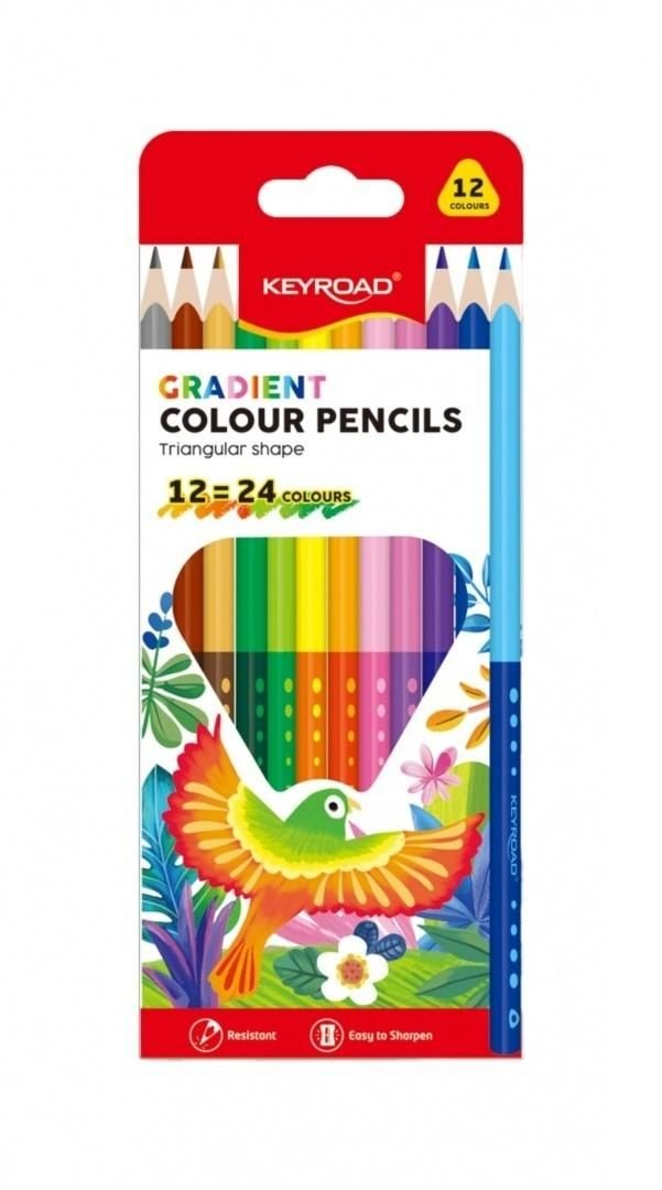 Coffret de crayons de couleur dégradés Keyroad — 12 crayons, gamme de couleurs dégradées - Librairie Oxford City