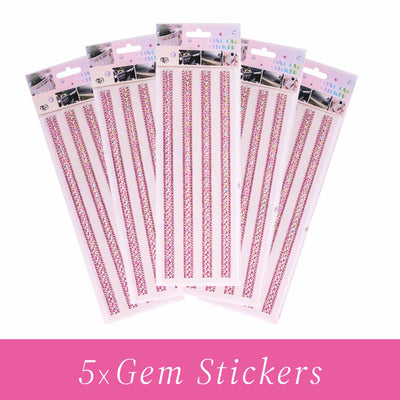 Gem Stickers Strass Rose Irisé – Lot de 5 Planches - Librairie Oxford City