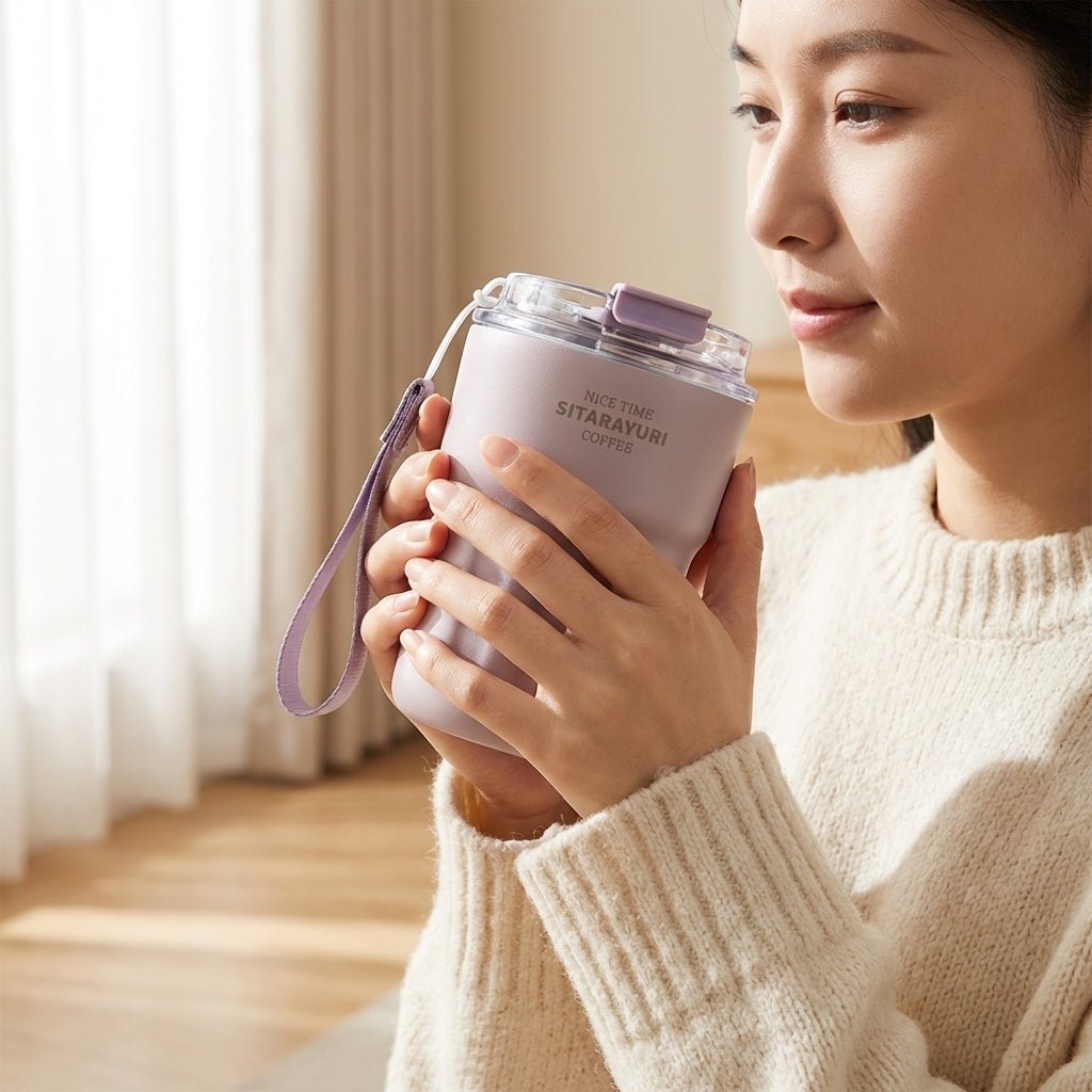 Tumbler Inox Sitarayuri Coffee – Tasse Isotherme à Emporter avec Dragonne | Oxford City - Librairie Oxford City