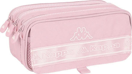 Trousse scolaire Kappa rose 3 compartiments fermetures éclair