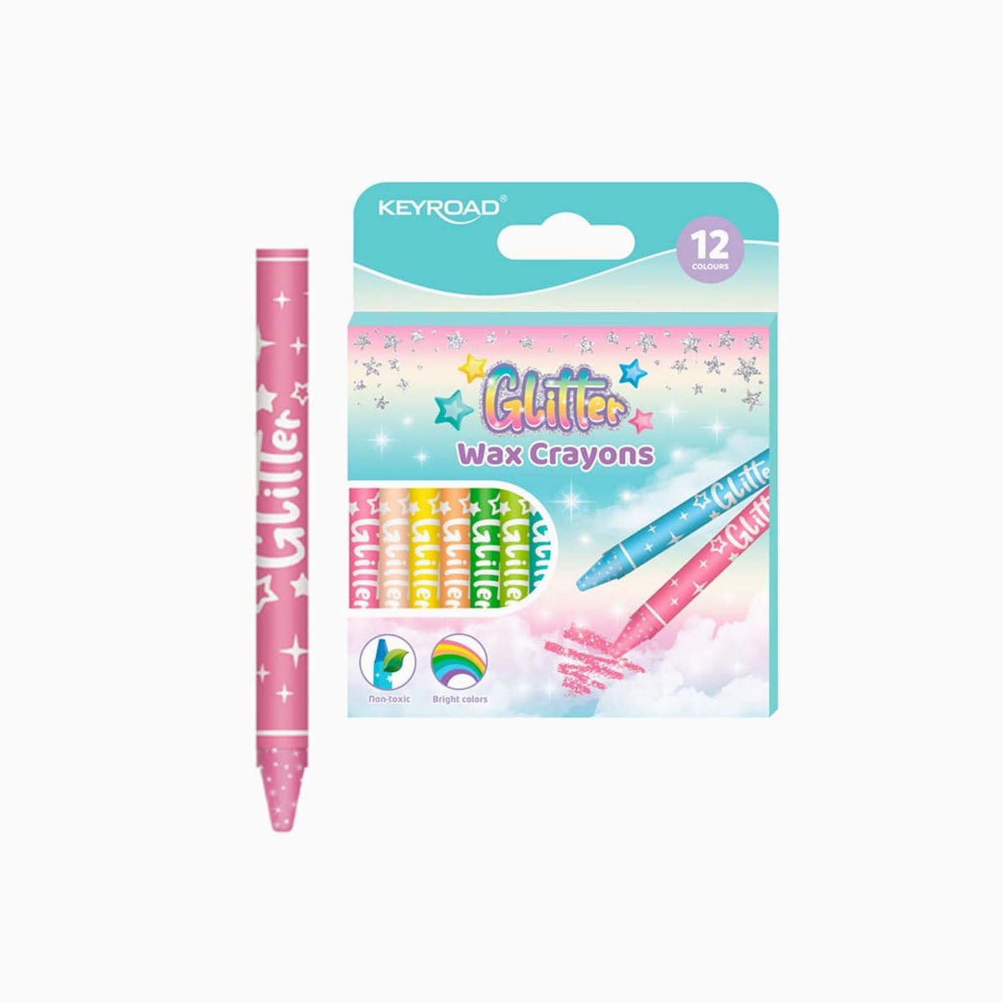 ETUI 12 CRAYONS CIRE KEYROAD WAX FASHION - Librairie Oxford City
