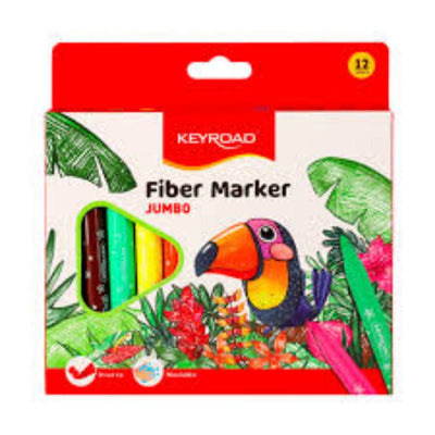 KEYROAD Feutres Jumbo Fiber Marker 12 Couleurs - Librairie Oxford City