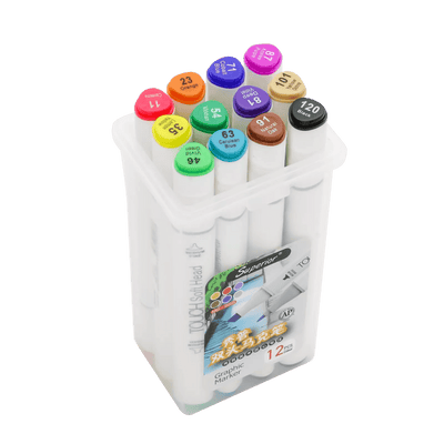 🎨 Set de 12 Marqueurs à Double Pointe – Touch Soft Head (16 cm) - Librairie Oxford City
