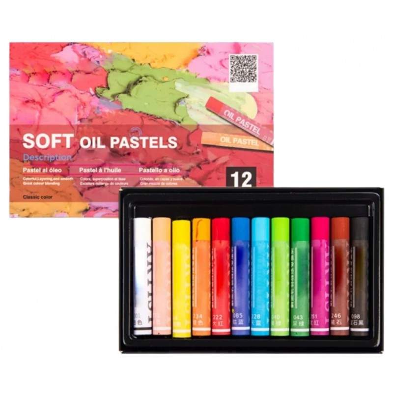Lot de 12 Pastels à l'Huile — Couleurs Vives pour Artistes - Librairie Oxford City