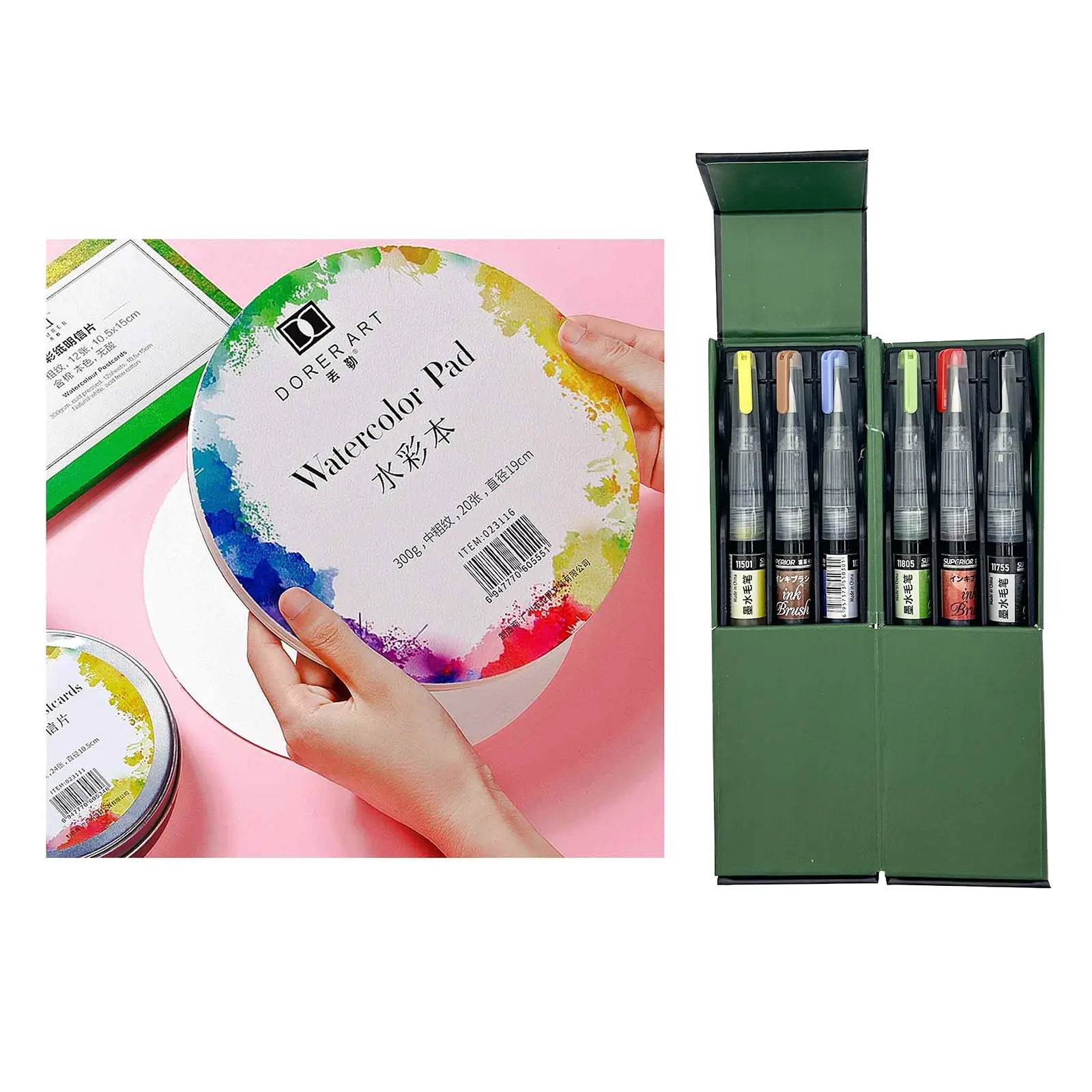 🖌️ Pack Aquarelle Complet – Pinceaux à Réservoir + Bloc Aquarelle - Librairie Oxford City