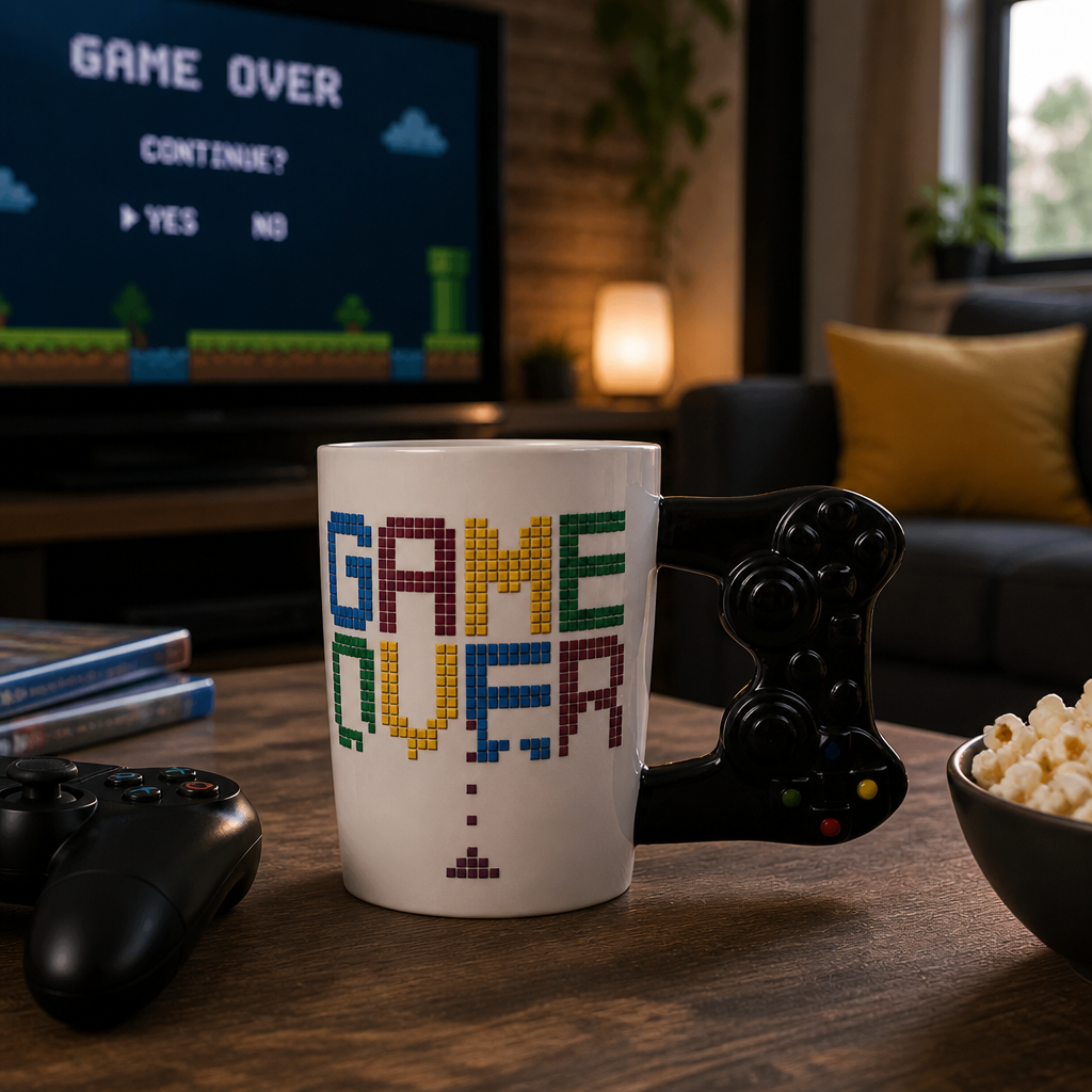 Mug Céramique Gaming — Anse en Forme de Manette
