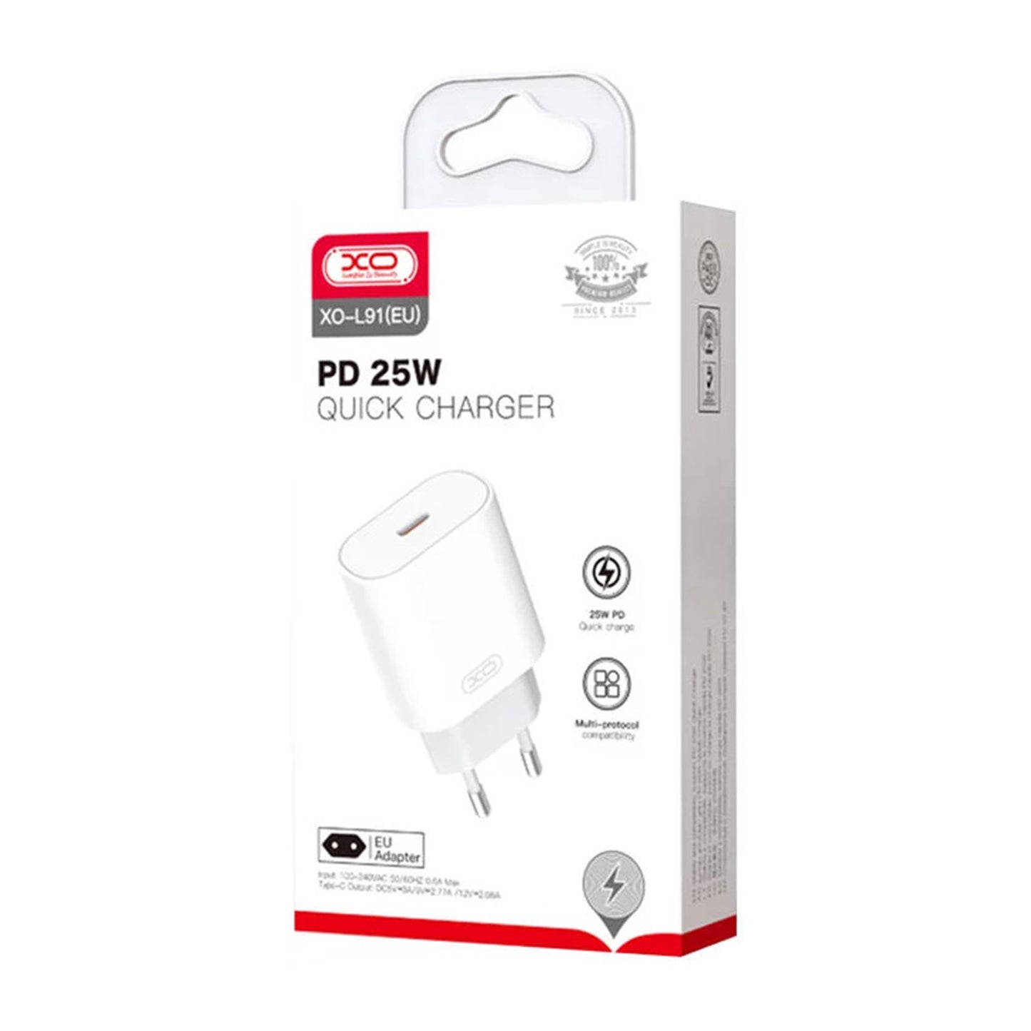 Chargeur mural XO L91EU USB-C, 25W (blanc)