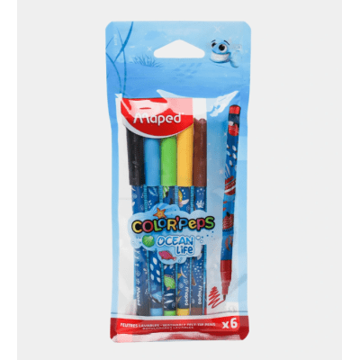 Pochette 6 Feutres Ocean Life Maped - Encre Lavable - Librairie Oxford City