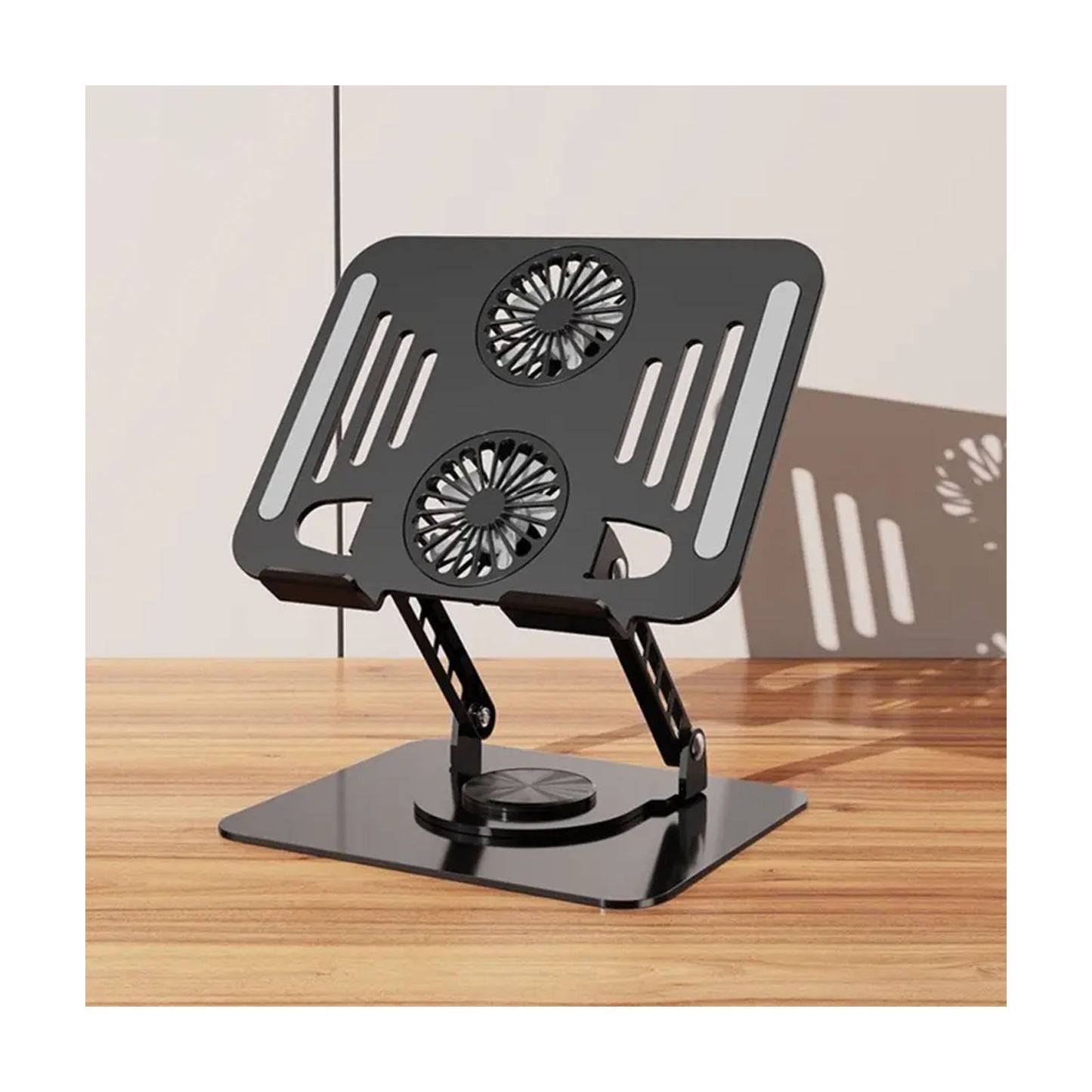 Support Ordinateur Métal Noir Ventilé Réglable - Librairie Oxford City