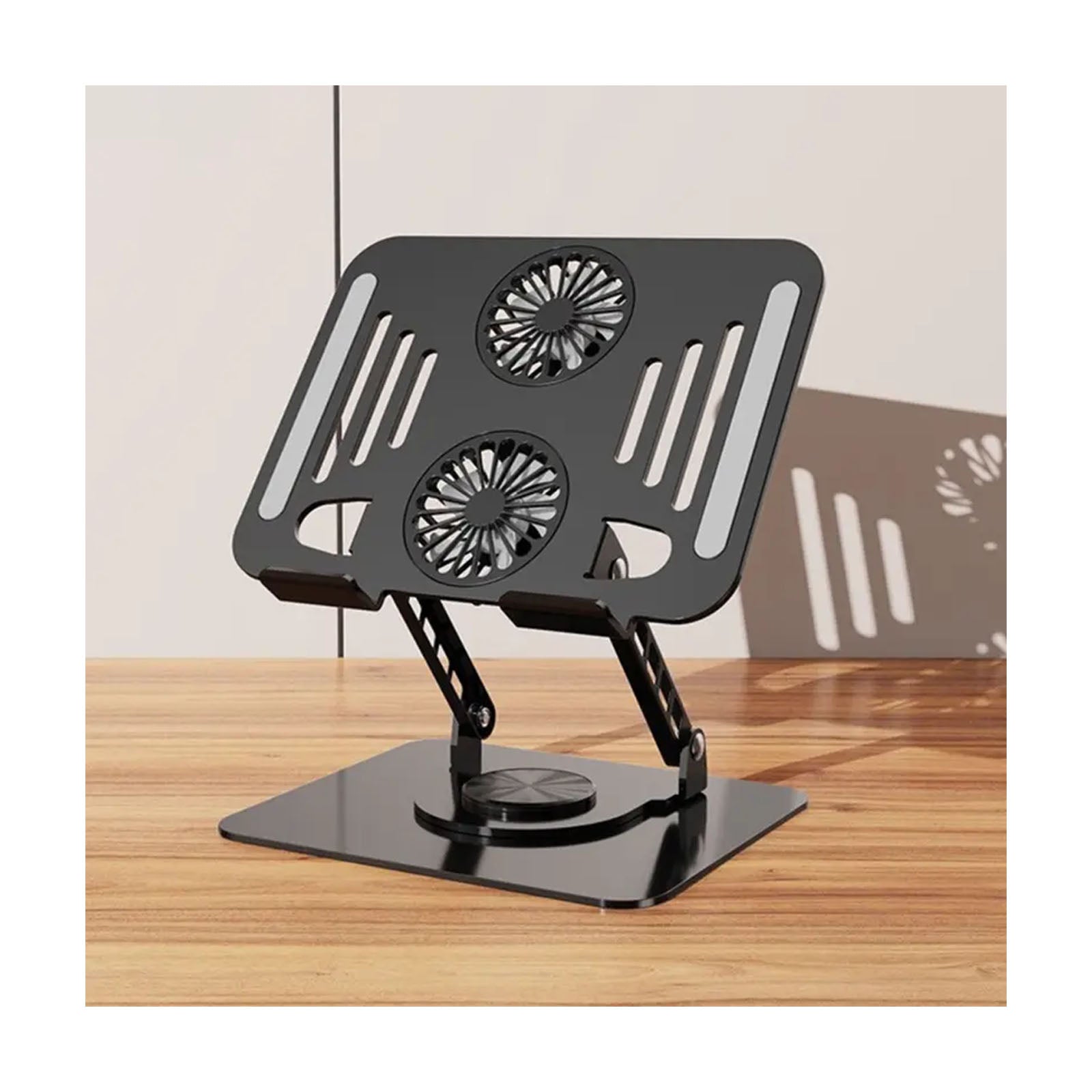 Support Ordinateur Métal Noir Ventilé Réglable - Librairie Oxford City