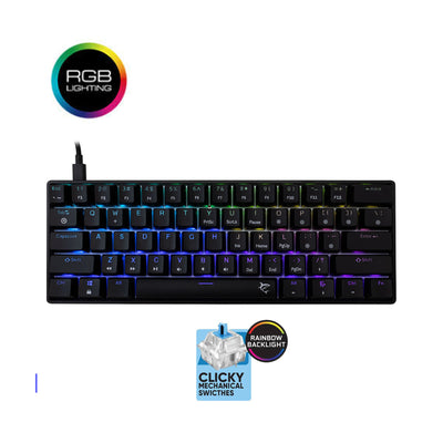 Clavier Mécanique RGB Shinobi - 2 Black White Shark - Librairie Oxford City