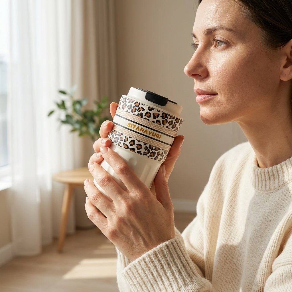 Mug Thermos Inox Sitarayuri – Tasse Café Isotherme Design Imprimé | Oxford City - Librairie Oxford City