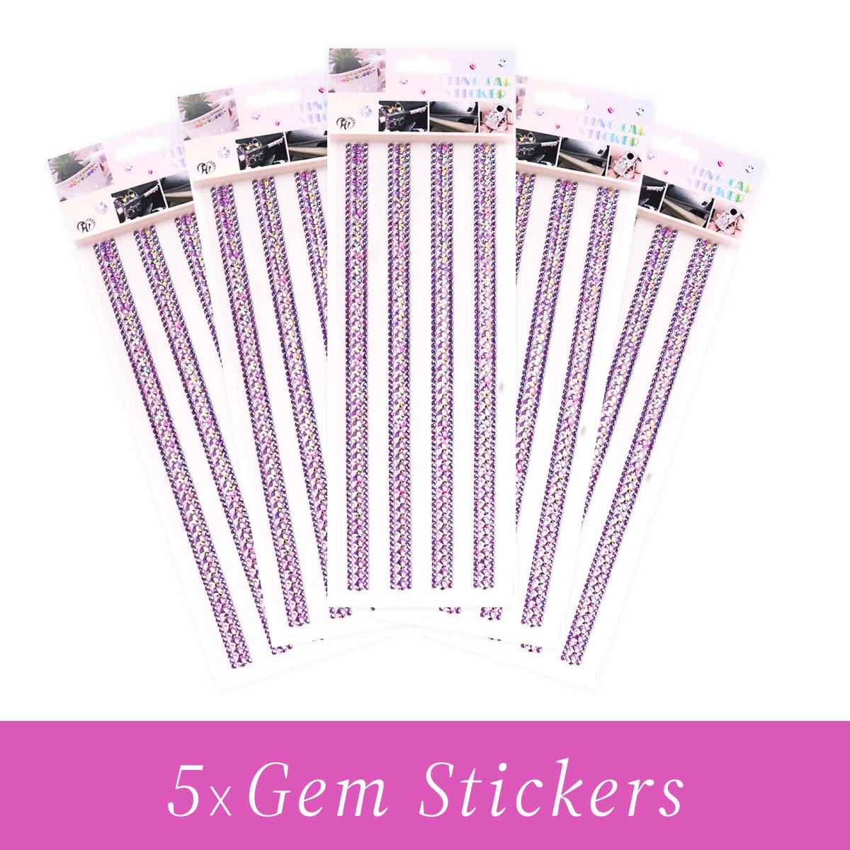 Gem Stickers Strass Violet Irisé – Lot de 5 Planches - Librairie Oxford City