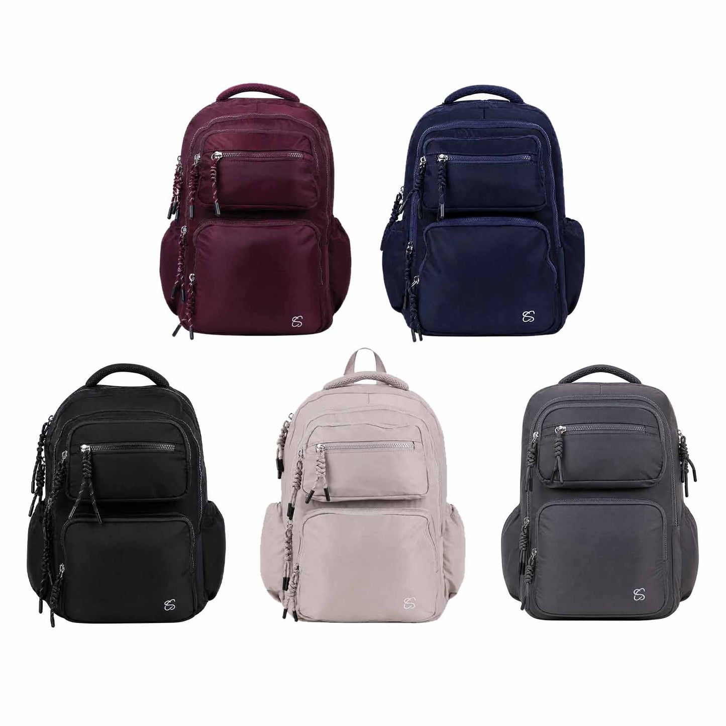 Sac à dos noir Cool School avec compartiments multiples et poches latérales